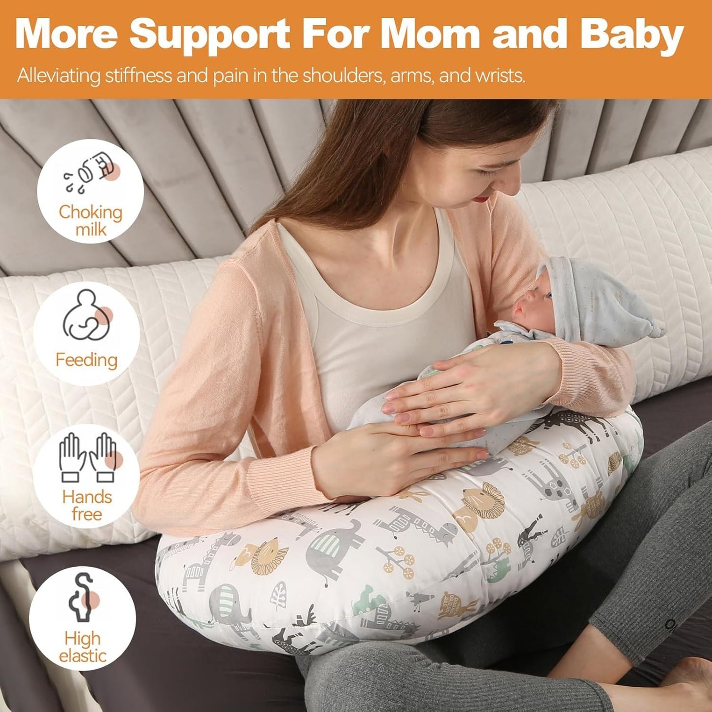 Pregnancy Pillow,Multifunctional Nursing Pillow Washable Breastfeeding Pillows (Type A)
