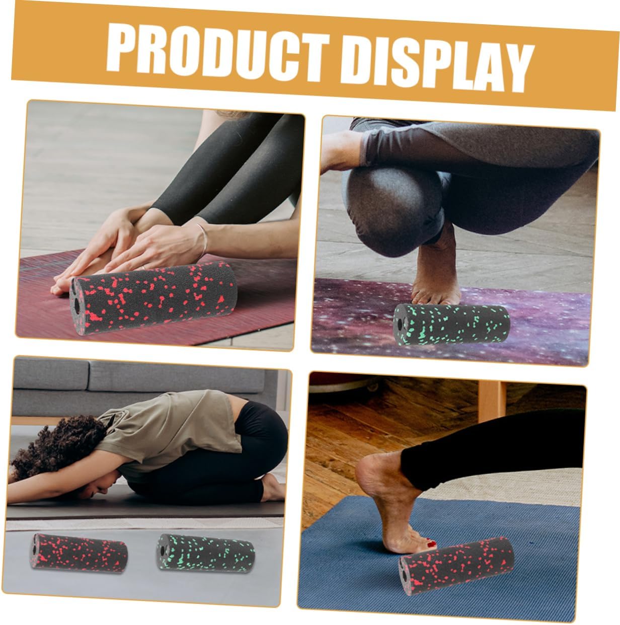Toyvian 4 Pezzi Mini Colonna Yoga Massaggiante in Sughero Colonna a Rulli Del Corpo Per Massaggio Muscolare Massaggio a Accessori Yoga Per L'esercizio Epp
