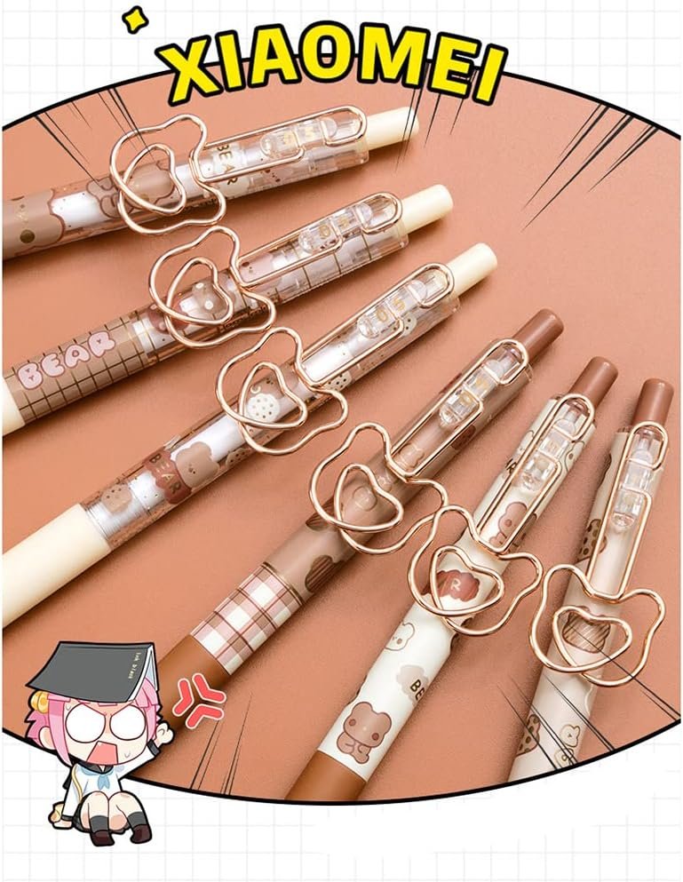 MEOKIM Kawaii gel pen cute bear pen ins Japanese student signature pen gel pen Kawaii stationery cute(Caramel Pudding Bear)