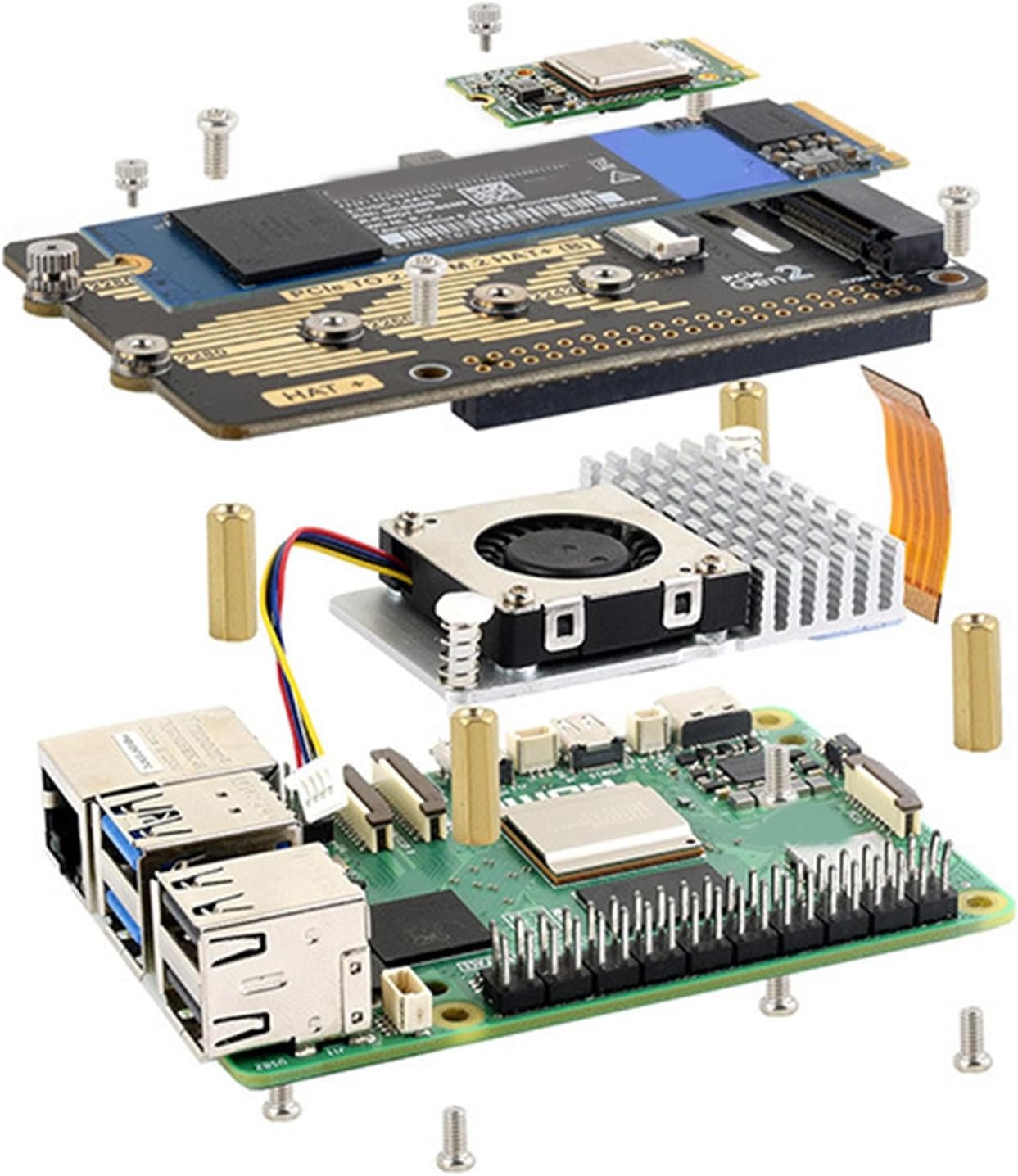 5つのスピードリーディング/ライティングのための高速ダブルインターフェイスカードPCIEから2チャンネルアダプターへ