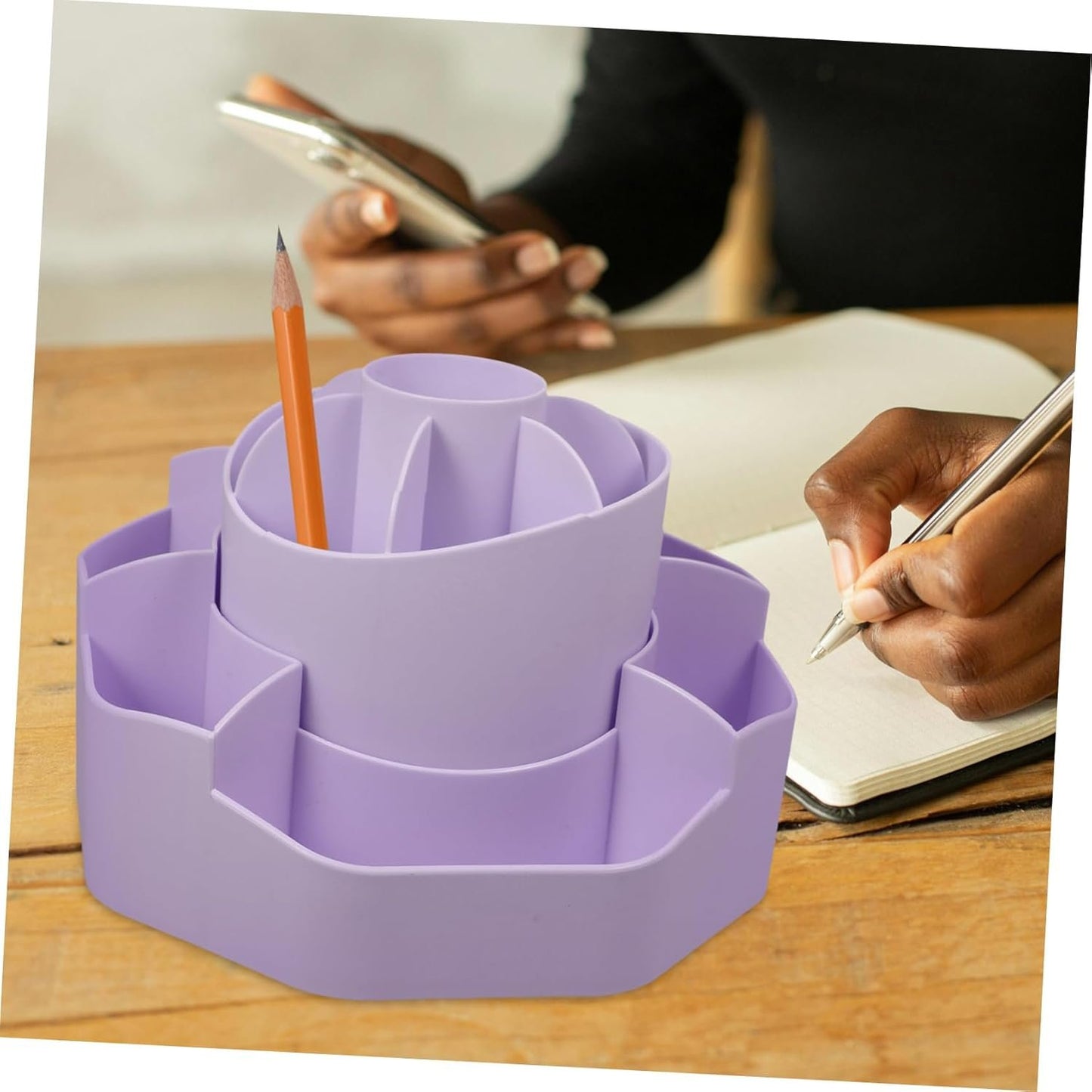 Parliky Desk Pencil Holder Rotating Pen Organizer for Easy Access Storage Accessory for Office Rotation for Efficient Workspace Organization