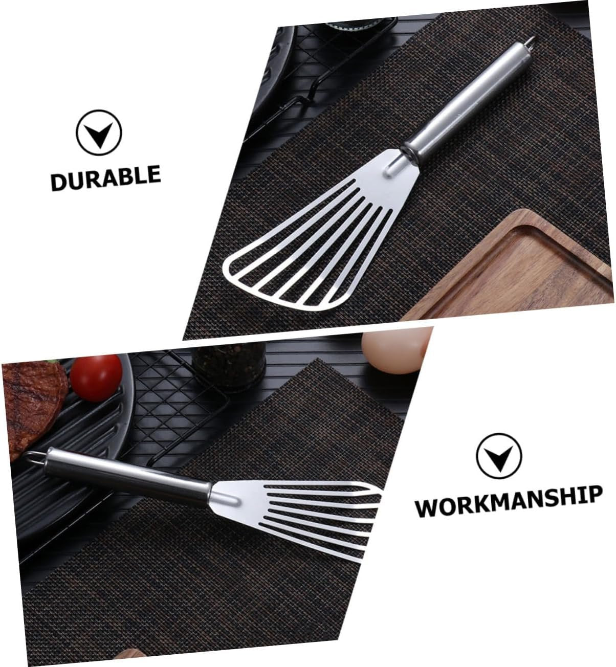 DONFAMDS 3 Pezzi spatola per friggere griglia cucinando Utensili da Cucina Funzionale Set Cucina Gadget Cucina friggere Le spatole di Pesce Pale da Bistecca Acciaio Inossidabile Silver
