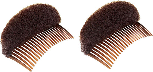 2pcs Professional Style Oversized Hair Clips with Combs Charming Volume Inserts Bump It Up Hair Comb Coat Rack Sandwich Maker Tool Accessories (Brown)