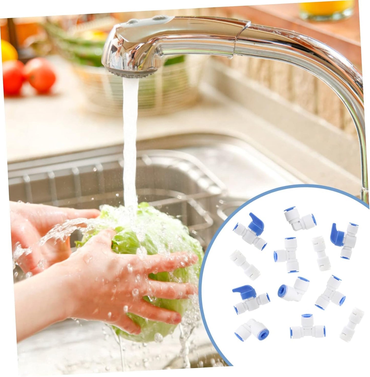 VILLCASE 2 Sets 12pcs Water Filter Tool Water Purifier Fittings Blue Universal Tube Connectors for Home Restaurant Use
