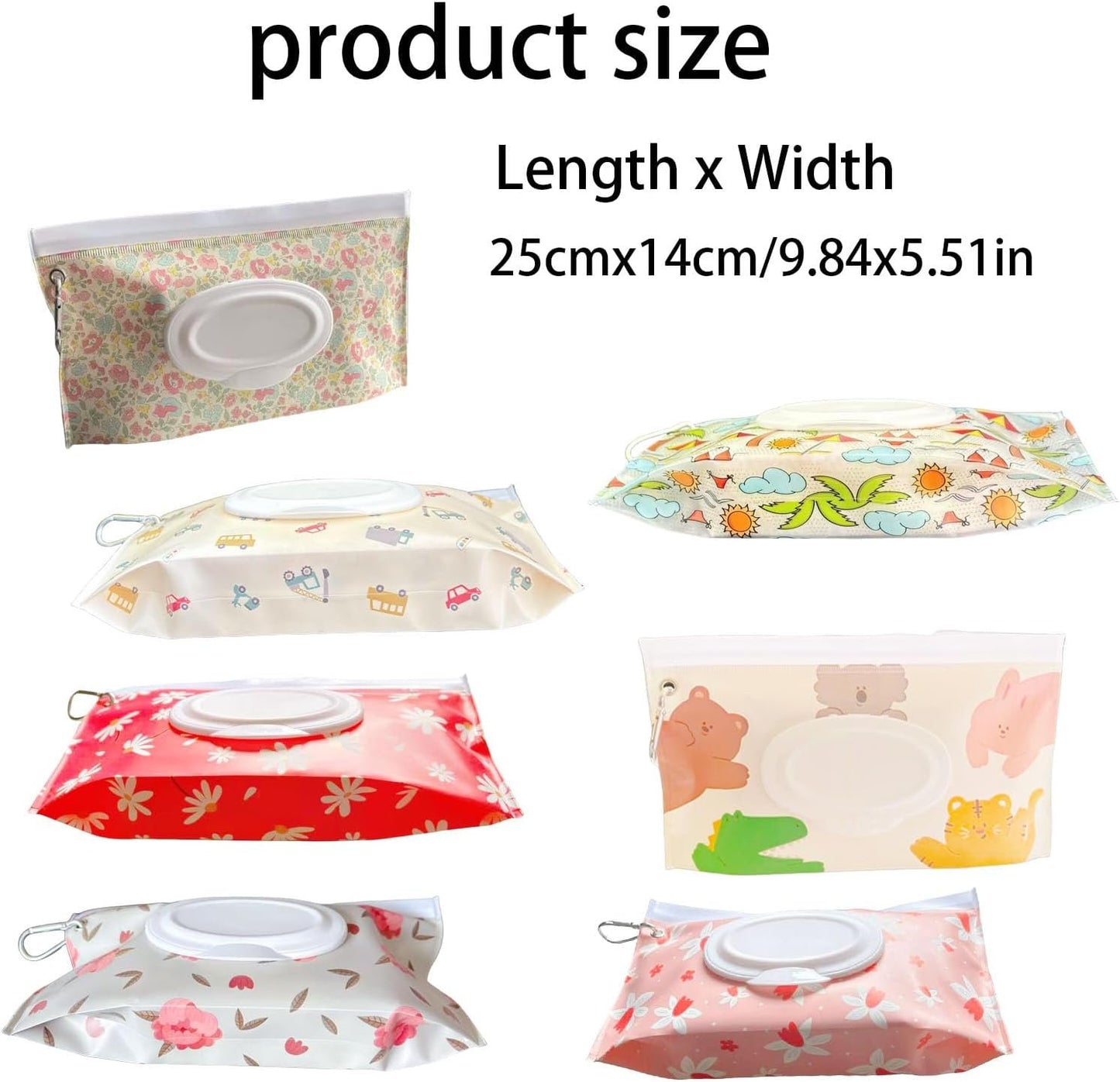 3 PCS Baby Wipes Dispenser Portable Wet Wipe Dispenser Bag,Portable Refillable Wipe Holder, Baby Wipes Container, Wipe Dispenser, Wet Wipe Carrying Case Holder for Travel