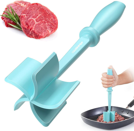 Meat Chopper, Hamburger Chopper, CLUEAPOP Potato Masher-Professional Multifunctional Heat Resistant Nylon Ground Beef Smasher Kitchen Tools and Gadgets, Safe for Non-Stick Cookware
