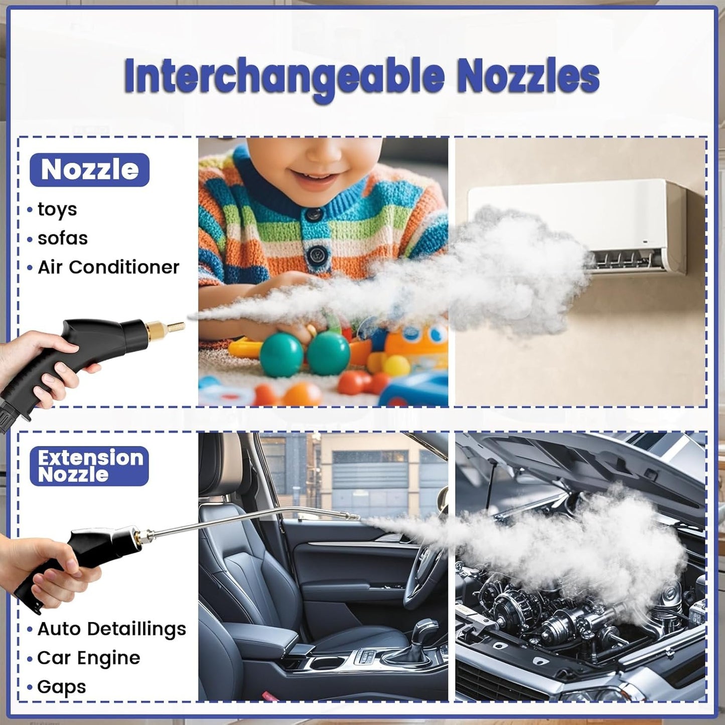 2500w handheld high-temperature pressurized steam cleaner,Portable Car Steamer For Auto Detailing,Steam Cleaner For Home,Steam Cleaning Machine For Furniture,Kitchen,Grout,Floor,Tile (Red)
