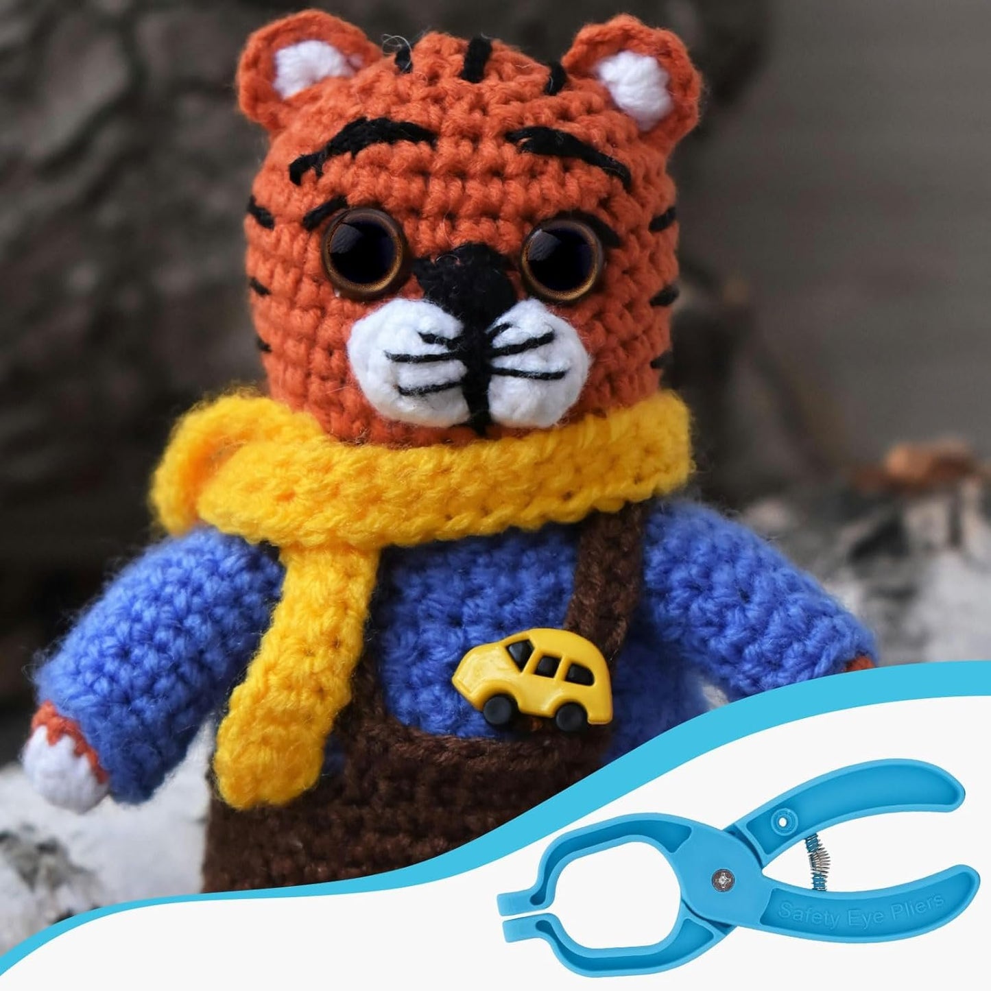 Safety Eye Tool Auxiliary Tool, Plastic Safety Eye Pliers for Attaching Safety Eyes Safety Eye Snapper Tool Crochet Doll Safety Eye Tool for Amigurumi 5-30mm Animal Plush Toy Eyes Making