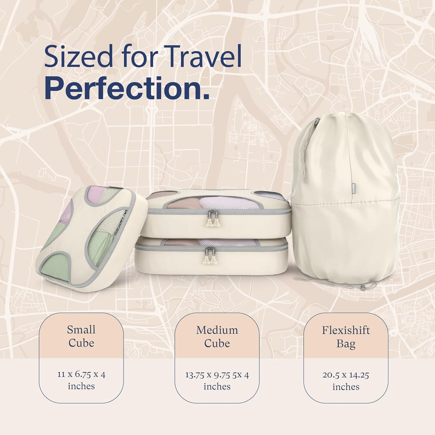 Shacke Pak - 5 Set Packing Cubes - Medium/Small – Luggage Packing Travel Organizers