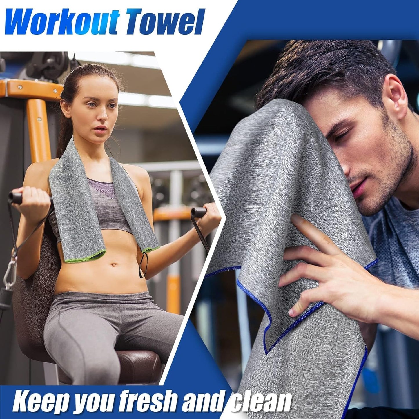 Microfiber Gym Towel Quick Dry Men Women Workout Gear for Body Sweat Sports Exercise Fitness Tennis Running Riding Hiking Camping Yoga Jogging Fishing Working Out Towel