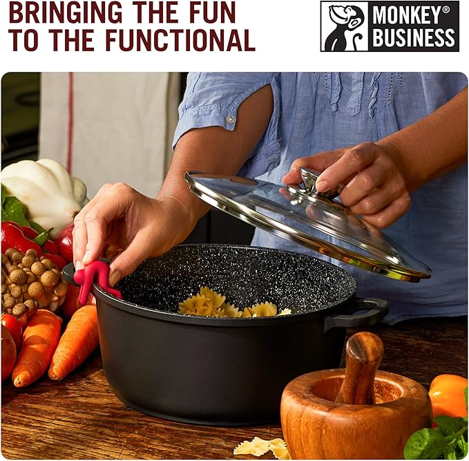 Lid Sid: Pot Lid Lifter | Pot Lid Holder that Keeps Pot from Boiling over | Helpful Kitchen Gadget to Reduce Soups and Stews | Cool Kitchen Gadgets & Cute Kitchen Accessories | by Monkey Business