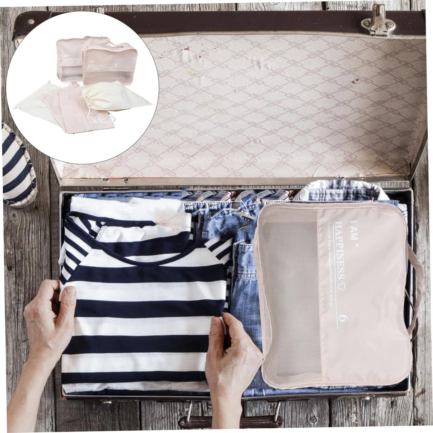 Holibanna 1 Set Luggage Packing Cubes Travel Organizers Storage for Clothes Underwear Shoes Durable Travel Accessories for Home and Organization