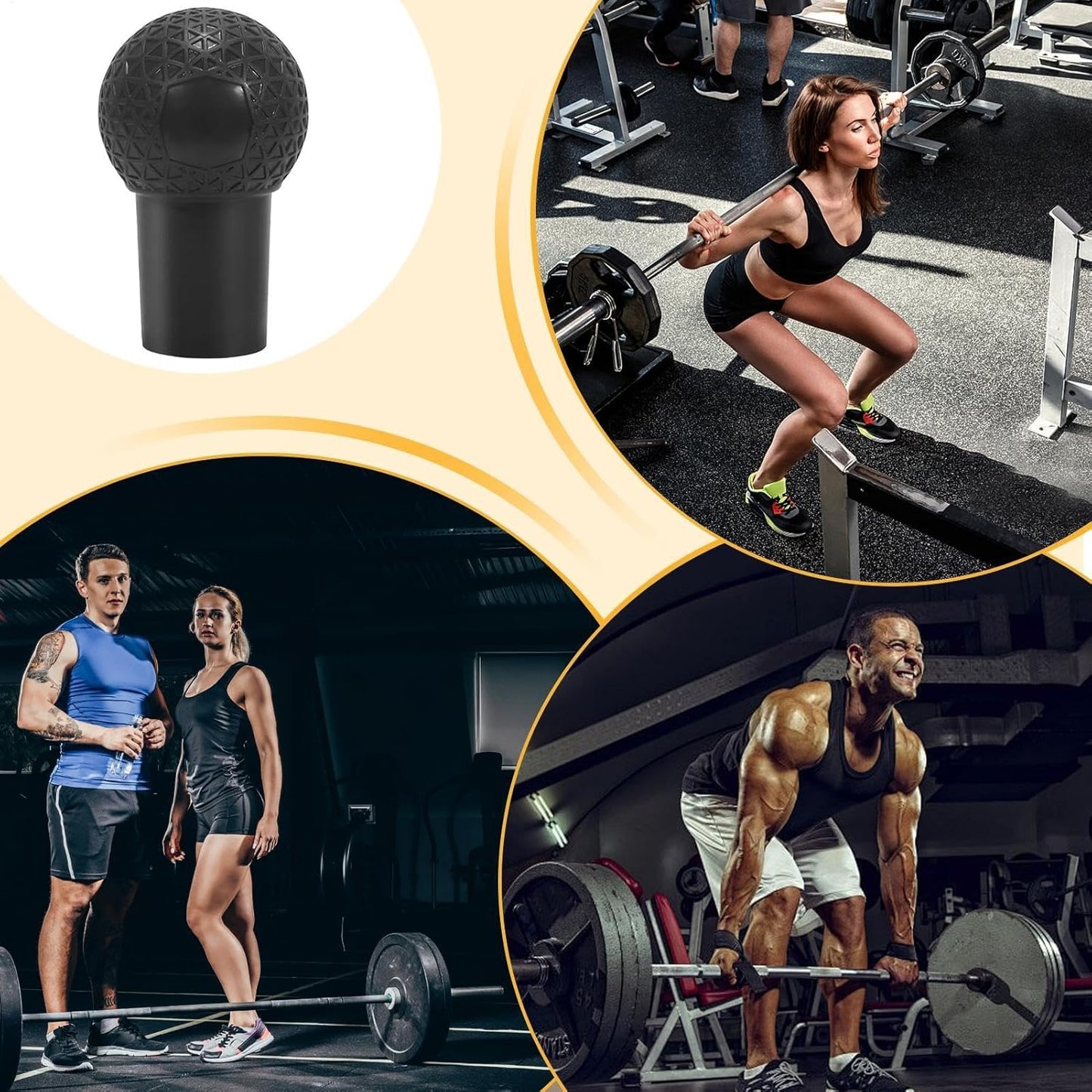 Barbell Row Attachment, Heavy Duty Barbell Gym Equipment, 360 Degree Rotation Design, Home Workout Accessory, Strength 6.5x3.94 Inches, Fitness Exercise Gear**