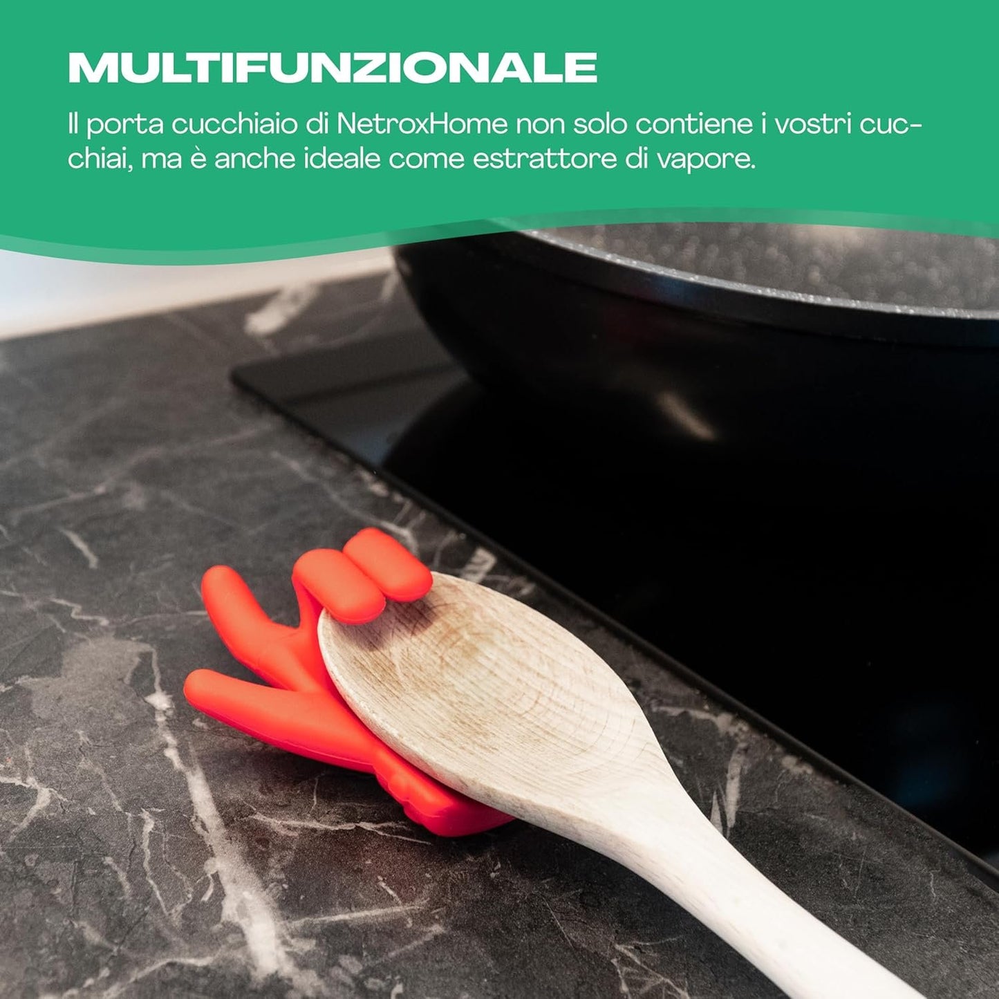 Netrox - Kitchen Ladle Holder - BFA Free for Food and Heat Resistant up to 230 °C - Fun Gift - Mestoo Utensil Rest Otti Spatula Stani Special Spoon Holders Gadget Spoon