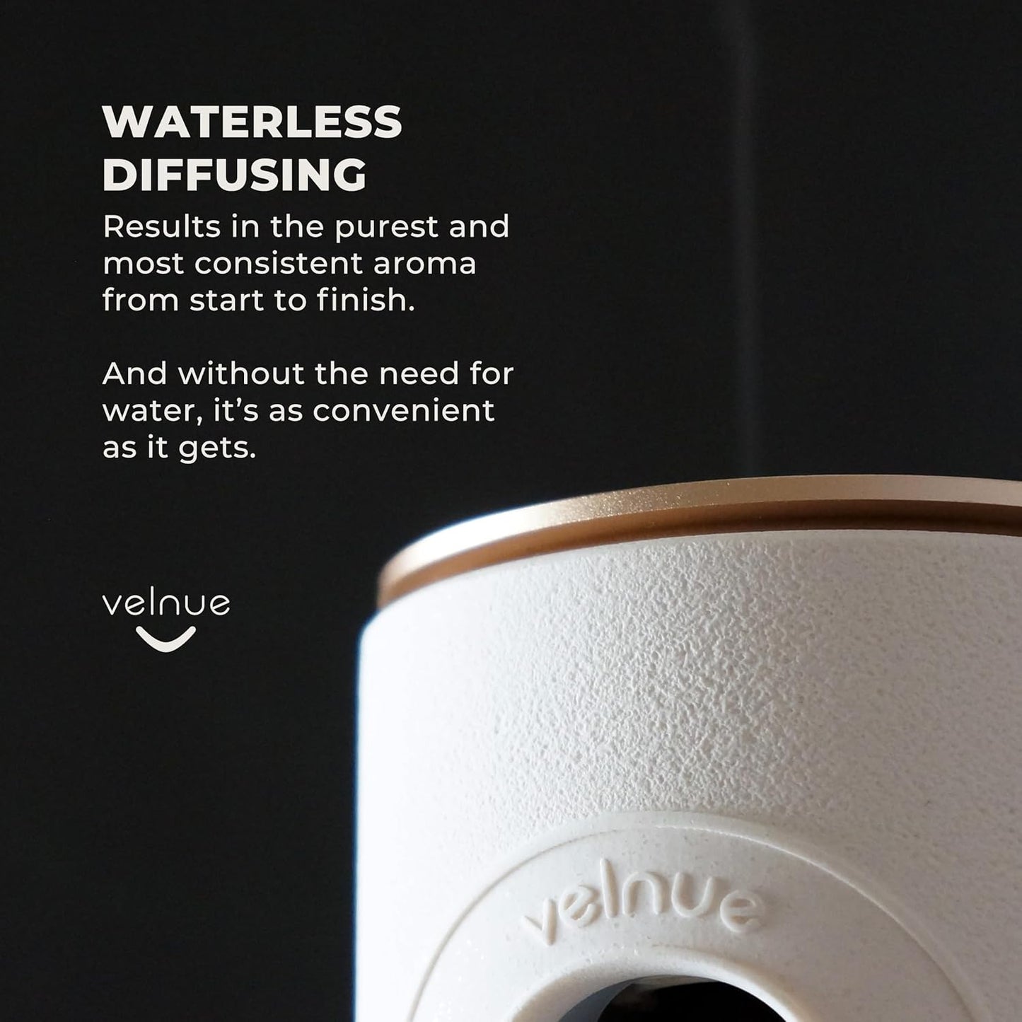 Waterless Nebulizing Essential Oil Diffuser - Battery Operated & Portable | Cordless Diffuser for Large Room Aromatherapy | Wireless Nebulizer & USB Rechargeable | Model: Cove (Ceramic Cream)