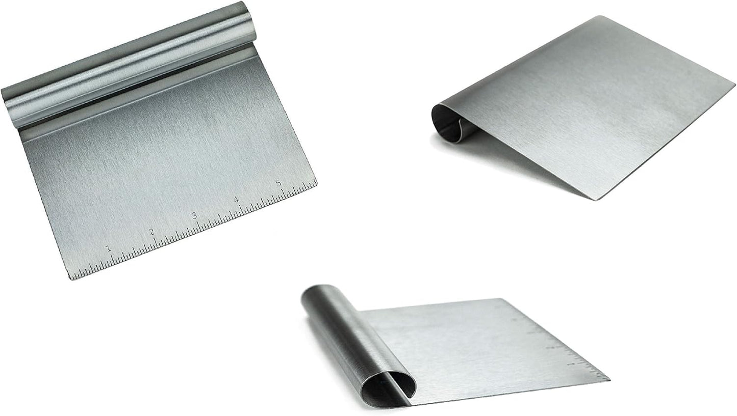 Stainless Steel Food Scraper and Chopper Large Griddle Spatula Kitchen Tool Gadget by MERRY BIRD
