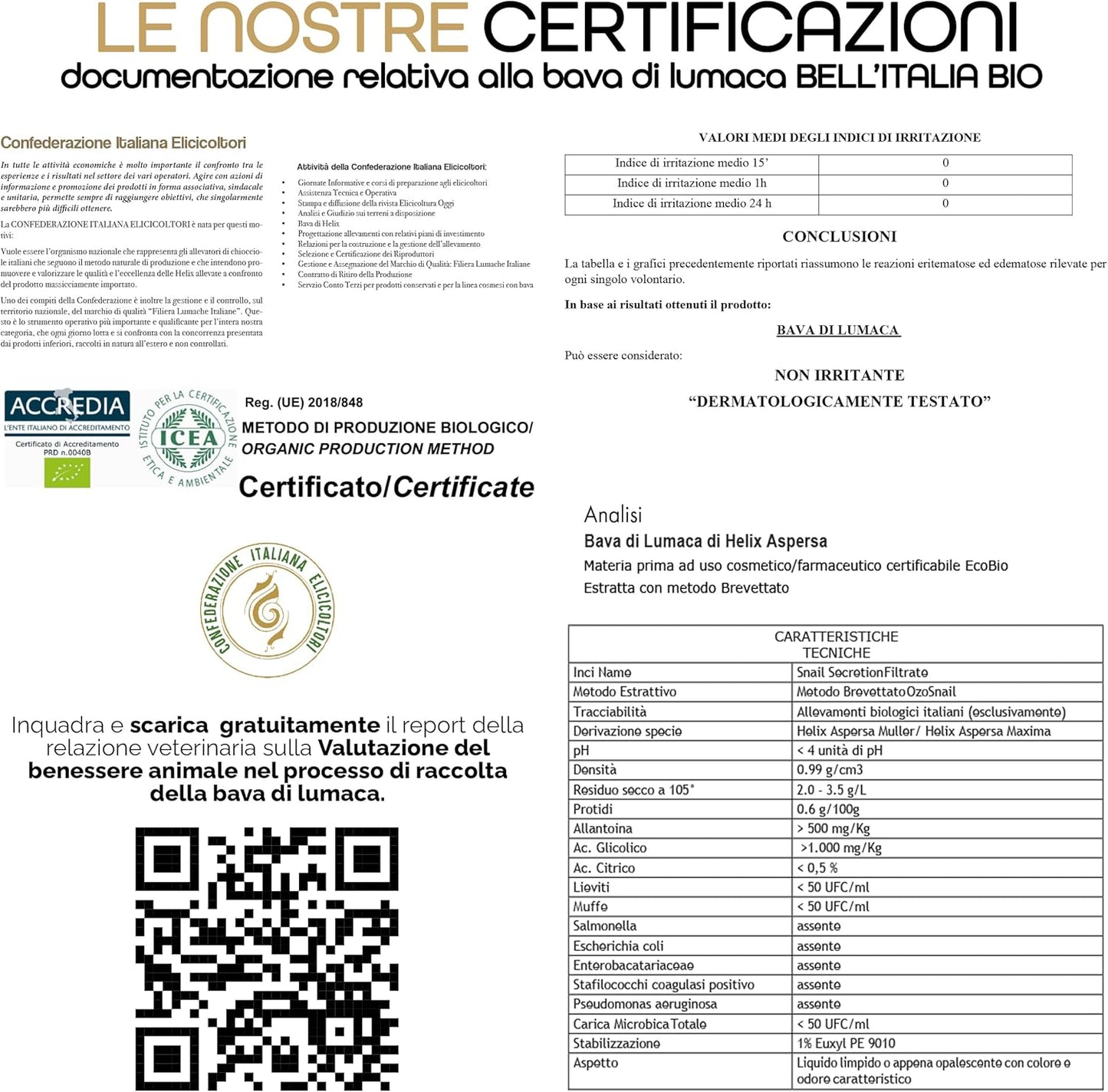 Anti-Wrinkle Face Cream with Snail Slime, Hyaluronic Acid, Vitamin E – Regenerating and Brightening with Aloe Vera – Multifunctional Anti-Aging Treatment for Blemishes and Dyschromias – Made in Italy