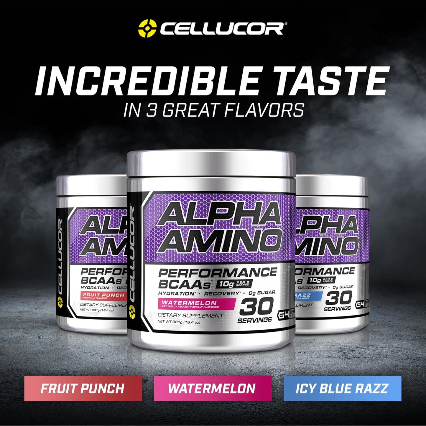 Cellucor Alpha Amino BCAA Supplement with BetaPower, 30 Servings, Fruit Punch, 381 Grams
