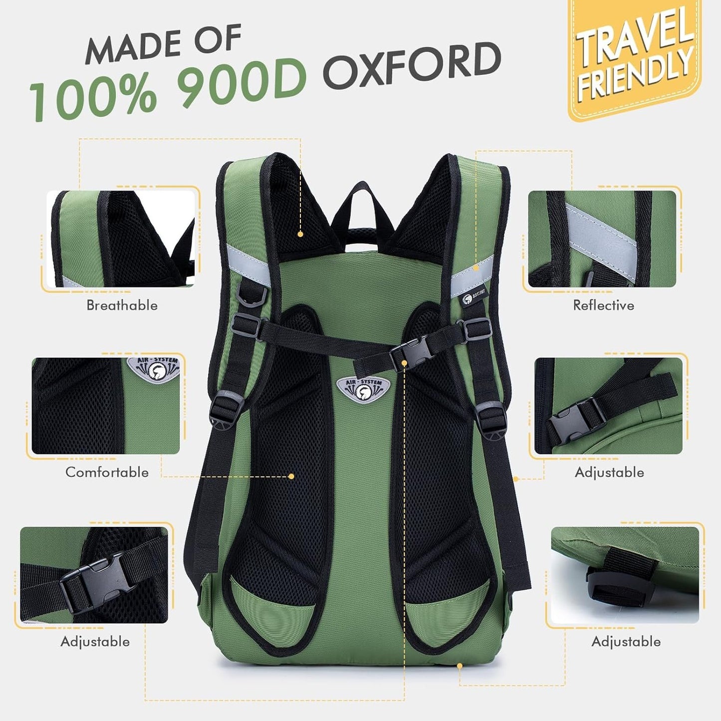 Bagzy Hiking Backpack 40l with Back Ventilation and Hip Belt, Trekking Backpack Travel Backpack Outdoor Camping Men Women