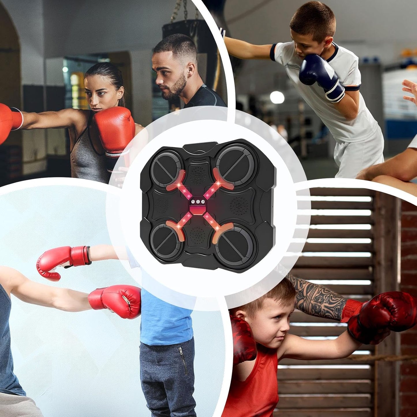 Music Boxing Machine, LED Touch Screen Boxing Target, Wireless Boxing Equipment, Smart Boxing Workout Gear, Adjustable Punching Target, Home Gym Boxing Machine, Office Fitness Equipment