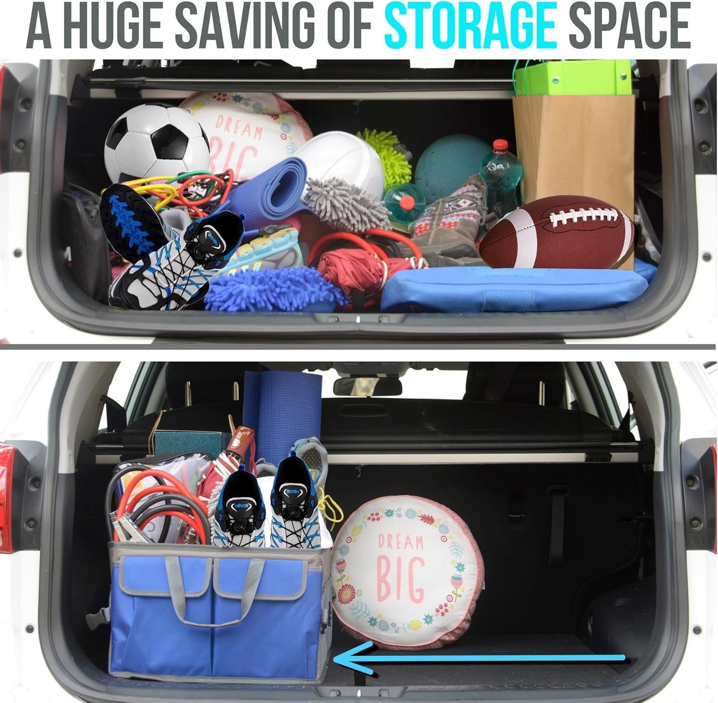 Starling's Car Trunk Organizer - Car Boot Storage Bag, Durable Storage SUV Cargo Organiser Adjustable, Tidy Organization (Black)