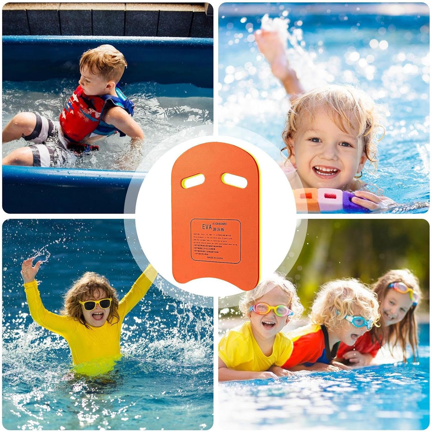 Swimming Training Board, Safety U Shape Flotation Device, Non-Slip Floating Water Exercise Gear for Fitness Lessons Pool Workout Beach Learning Swim Practice, Blue, 45x29x2.8cm