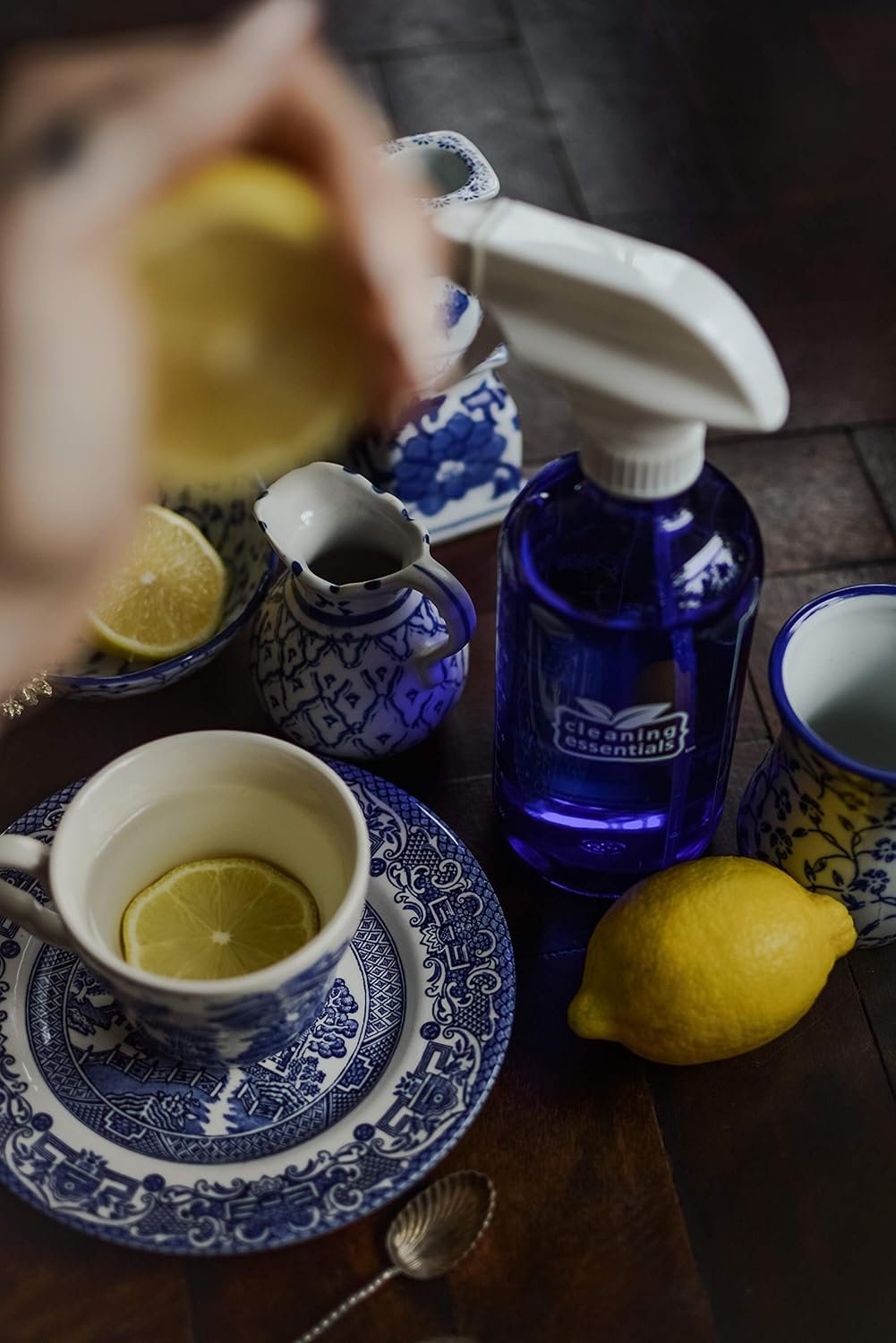 New Recipes 16 oz. Blue Glass Spray Bottle for DIY Cleaning with Essential Oils; 5 Non-Toxic, All-Natural Homemade Cleaning Recipes Printed Right on The Side. Durability Guaranteed. Made in USA.