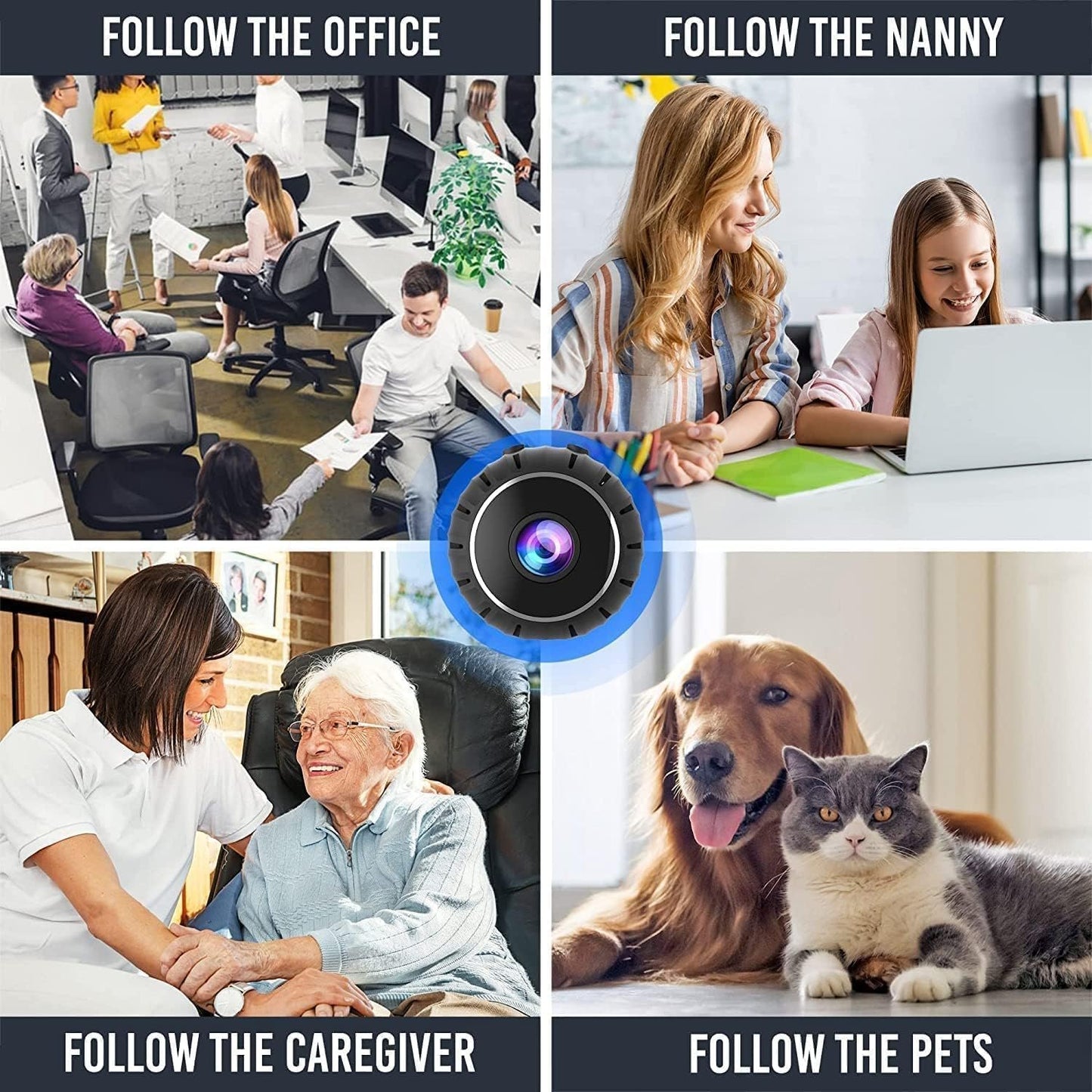 Mini Spy Camera 1080P HD Hidden Camera Portable Small Nanny Cam with Night Vision and Motion Detection - Built-in Battery - Covert Security Camera for Home/Office/Indoor/Outdoor