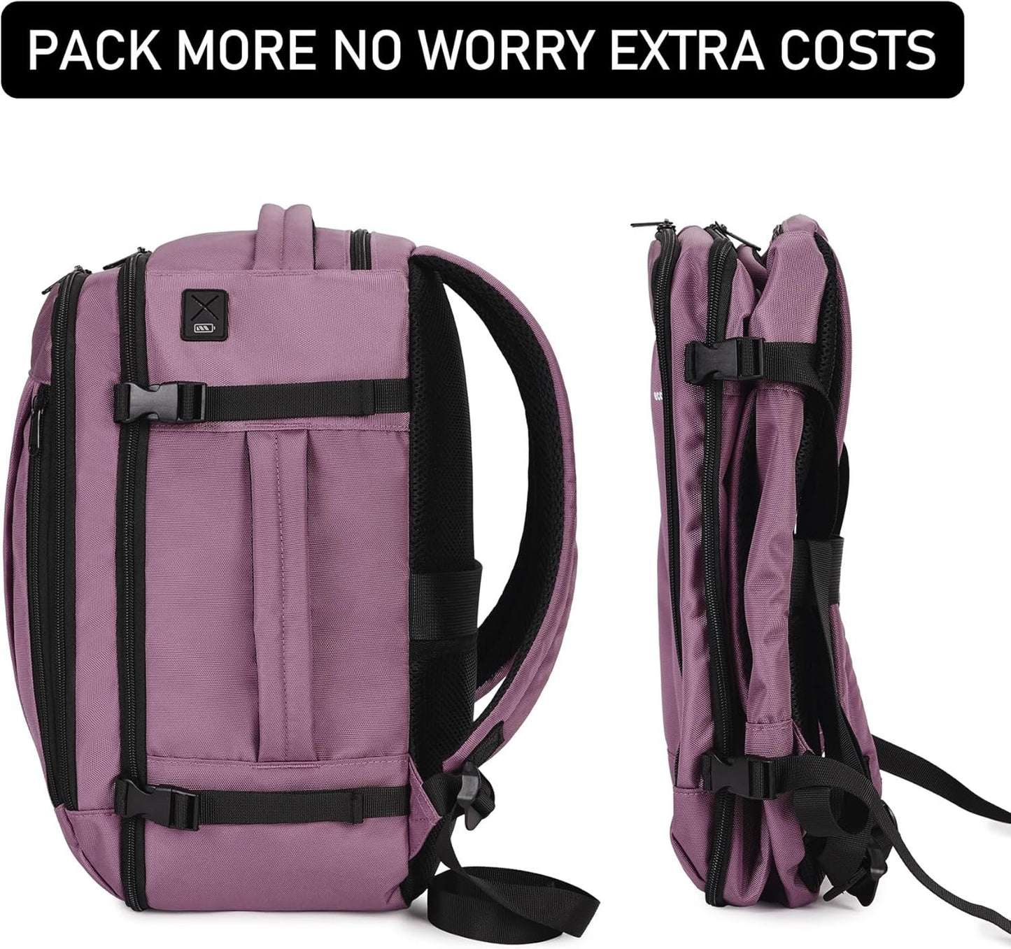 ECOHUB Ryanair Cabin Bag 40x20x25 Underseat Travel Bag 13 Pockets Hand Luggage Backpack Recycled PET Eco Friendly Rucksack for Women & Men Carry on Bag with USB Port, 20L