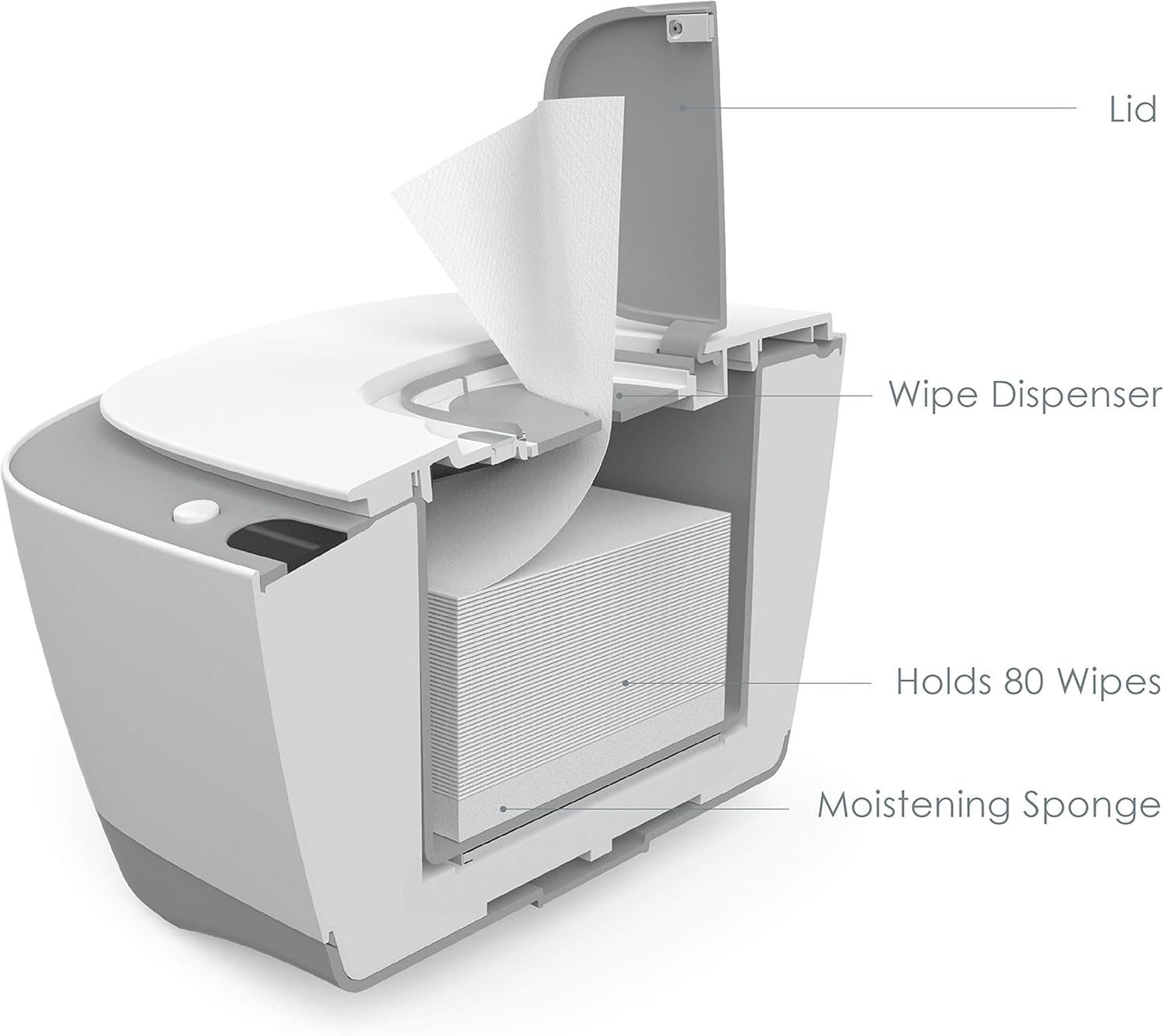 PureBaby™ Wipe Warmer with Digital Display - Easy-Feed Dispenser with 3 Heat Settings, LCD Display, 80 Wipe Capacity, Naturally Steam Heated for Maximum Comfort and Safety for Baby
