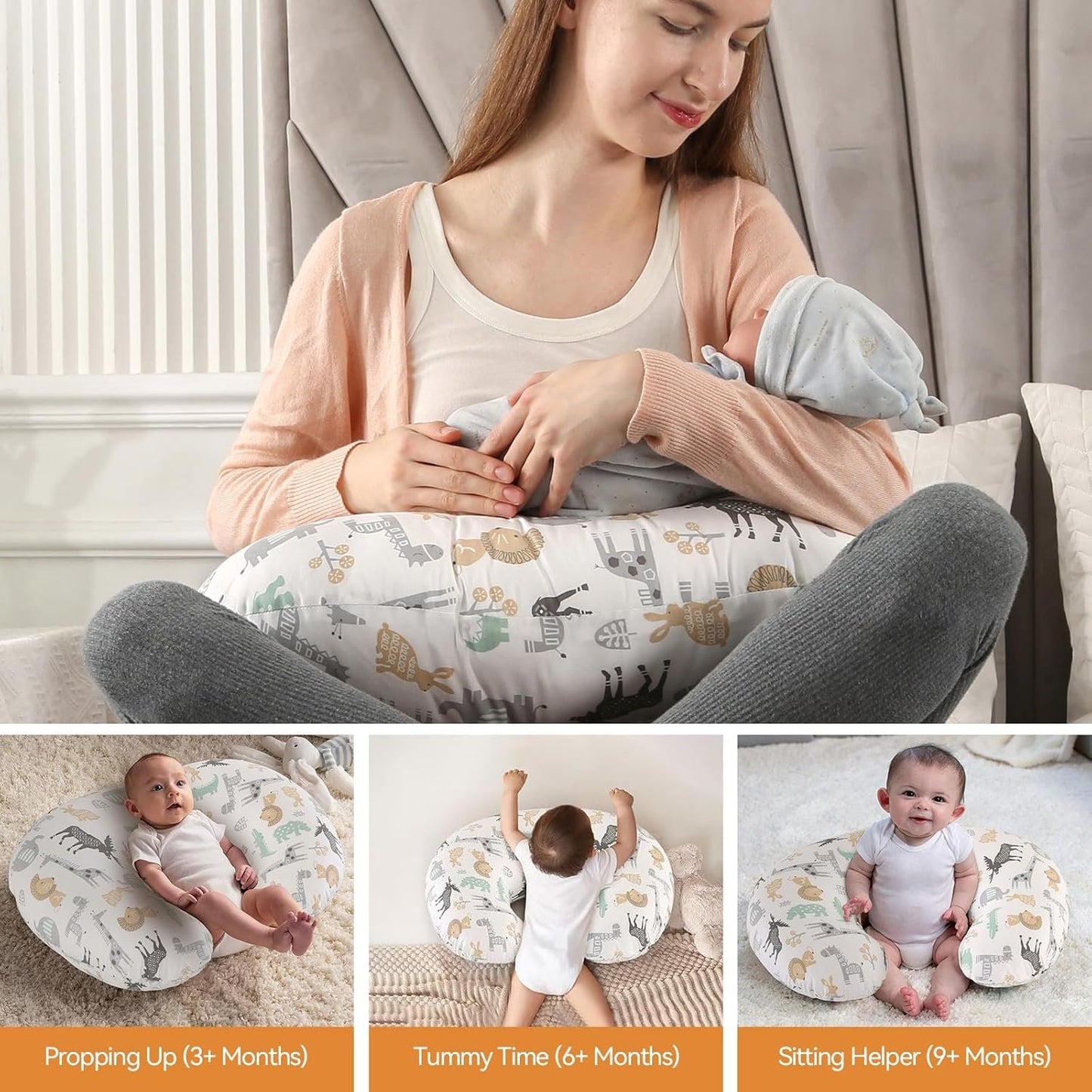 Pregnancy Pillow,Multifunctional Nursing Pillow Washable Breastfeeding Pillows (Type A)