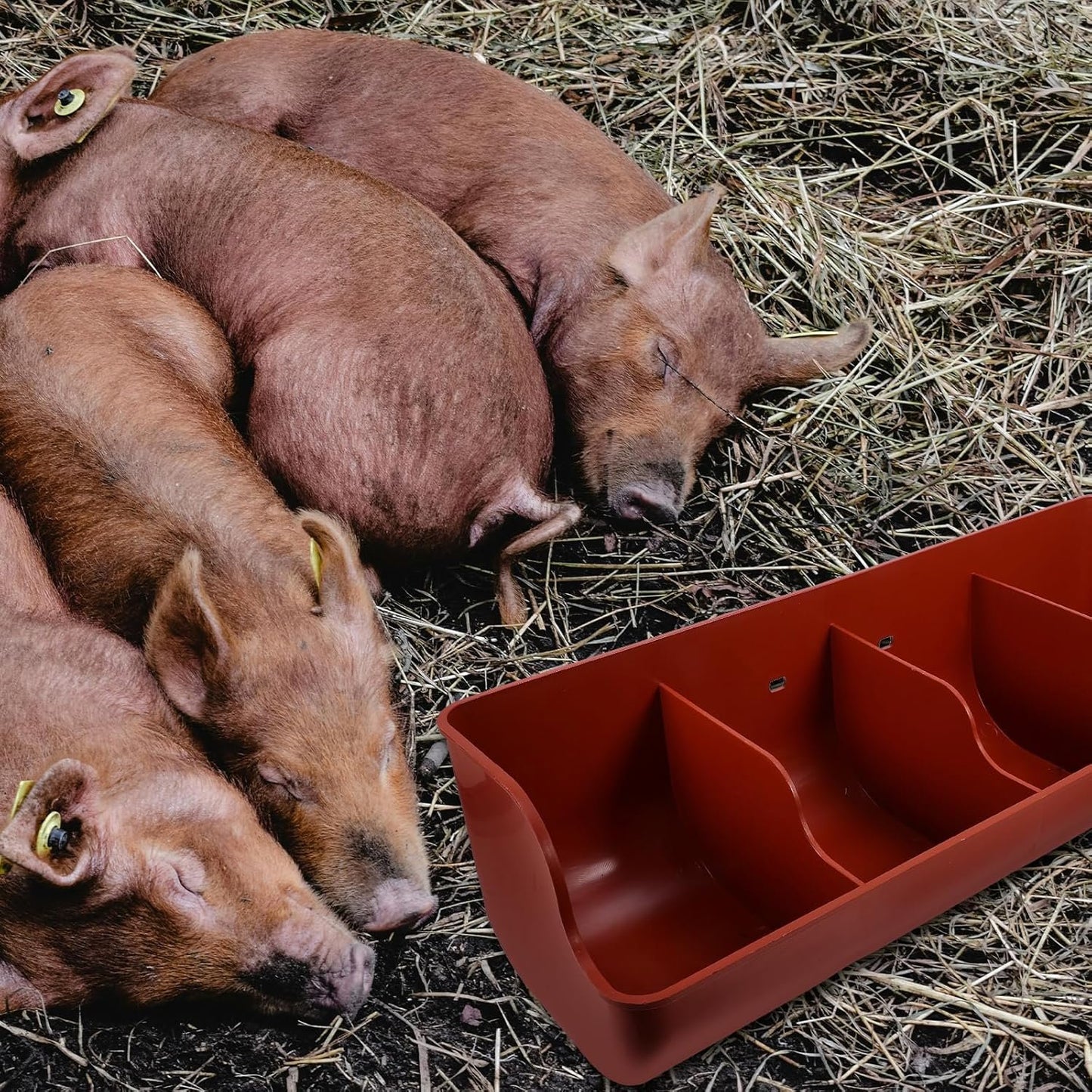 VANZACK Pig Feeding Trough Goat Toy Livestock Food Feeder Trough Horse Feed Storage Drinking Fountain Chicken Drinker Animal