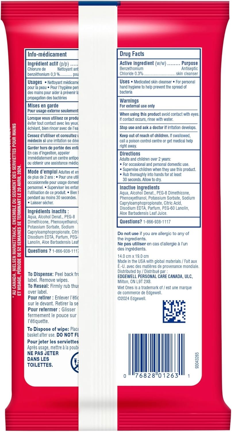Wet Ones Antibacterial Hand Wipes, Fresh Scent, Wet Wipes, 20 Count (Pack of 10)