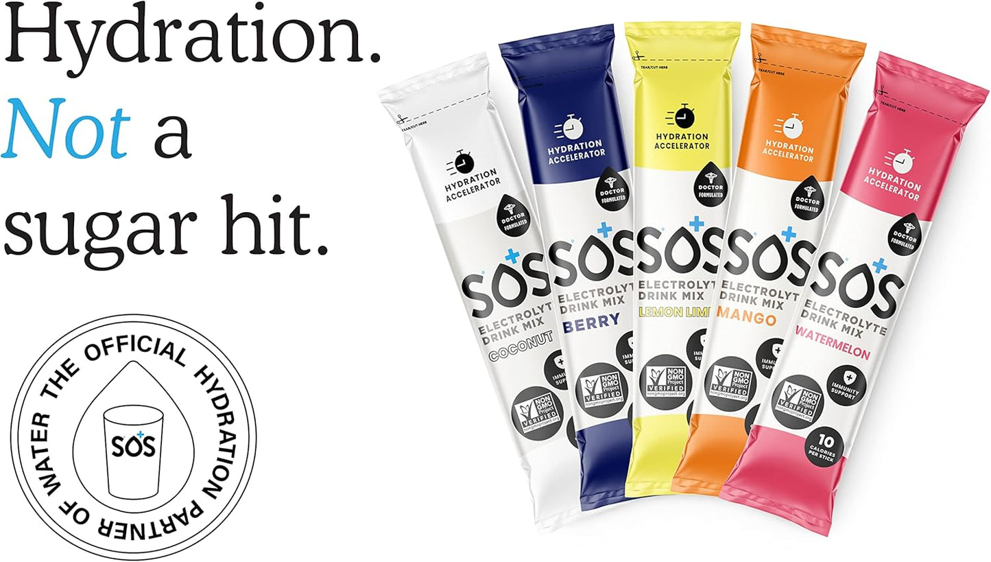 SOS Hydration Electrolyte Powder Mix, Mango, 5g - Pack of 20