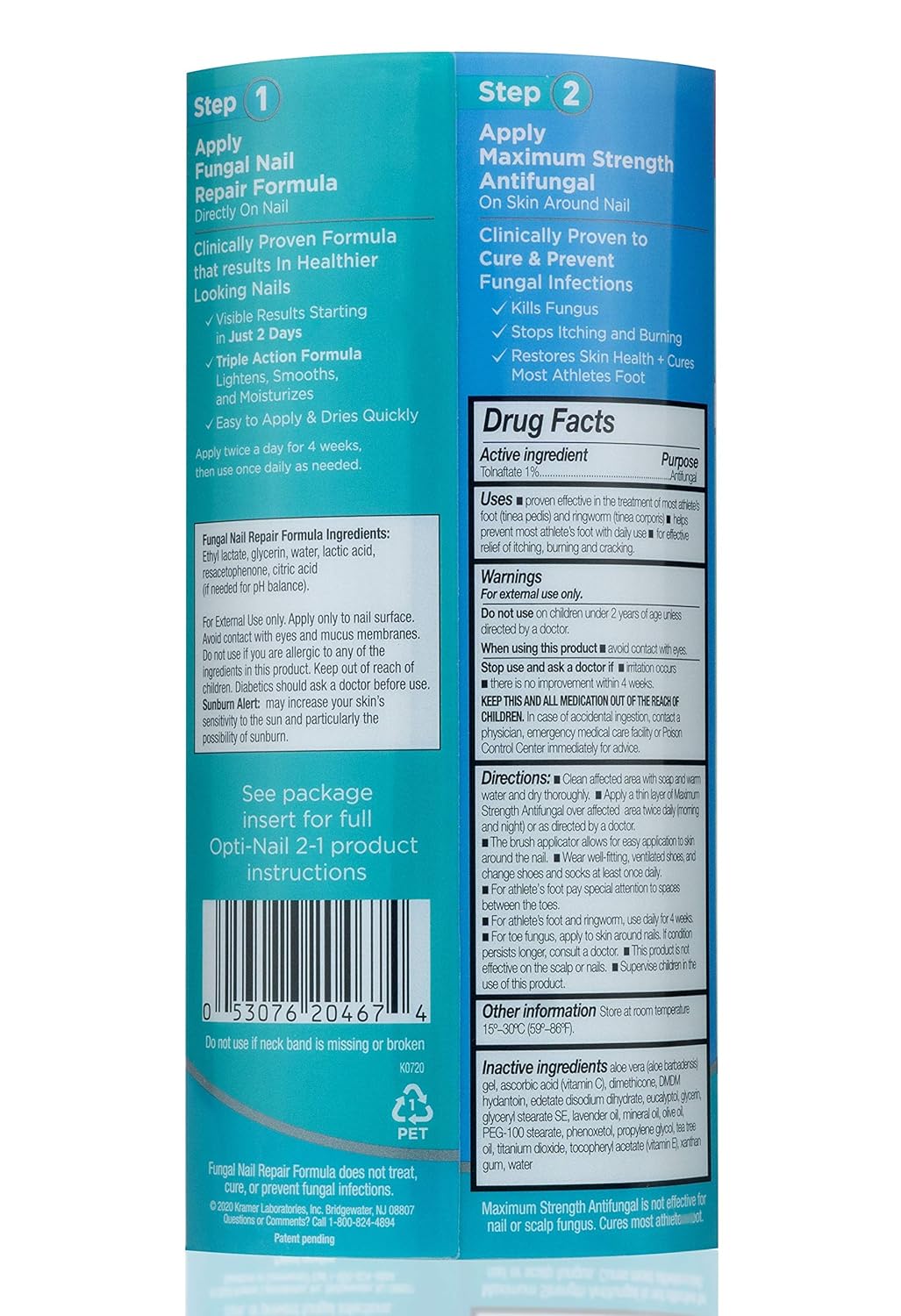 Opti-Nail 2-in-1 Fungal Nail Repair Plus Antifungal, Improves Nail Appearance and Kills Fungus Around Nail.
