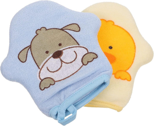 2pcs Bath Cotton Method Body Wash Cleaning Gloves Infant Shower Mitt The Face Baby South