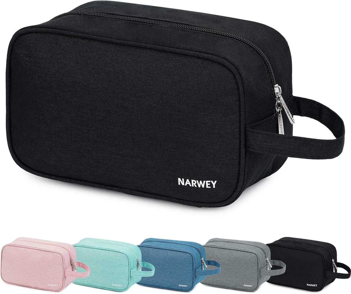 Narwey Travel Toiletry Bag for Men and Women Traveling Dopp Kit Shaving Bag for Toiletries Accessories (Black)