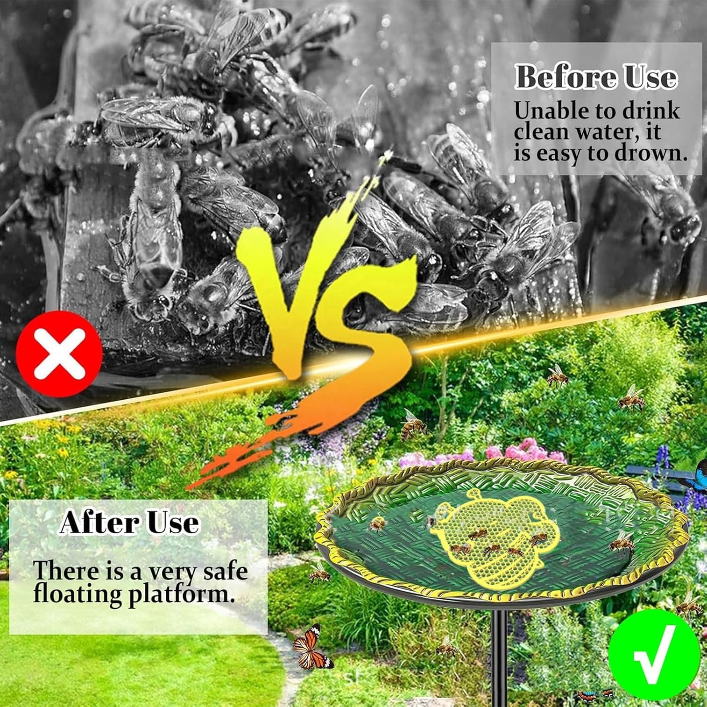 Bees Waterer Butterfly Feeder Enhances Garden Ecosystem and Attracts Beneficial Insectas for Bees Feeding and Watering