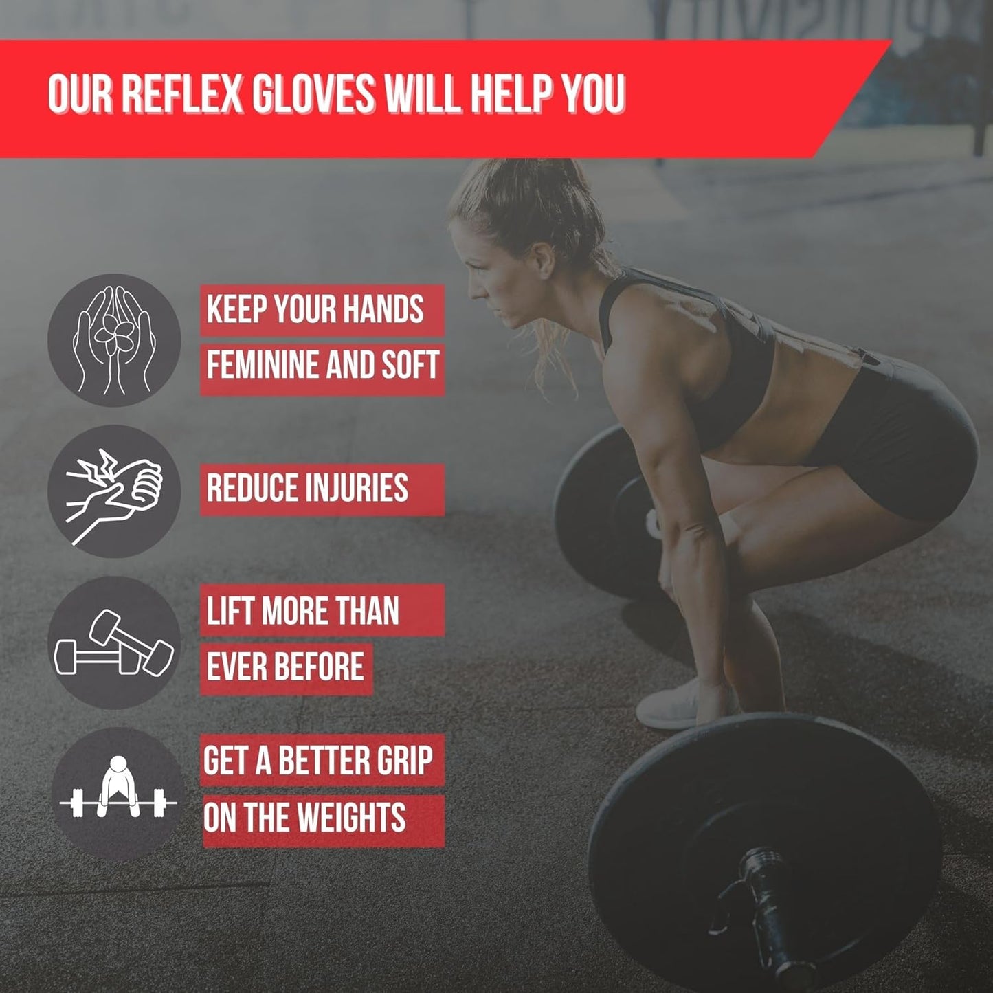 Lift Tech Women's Reflex Weightlifting Gloves