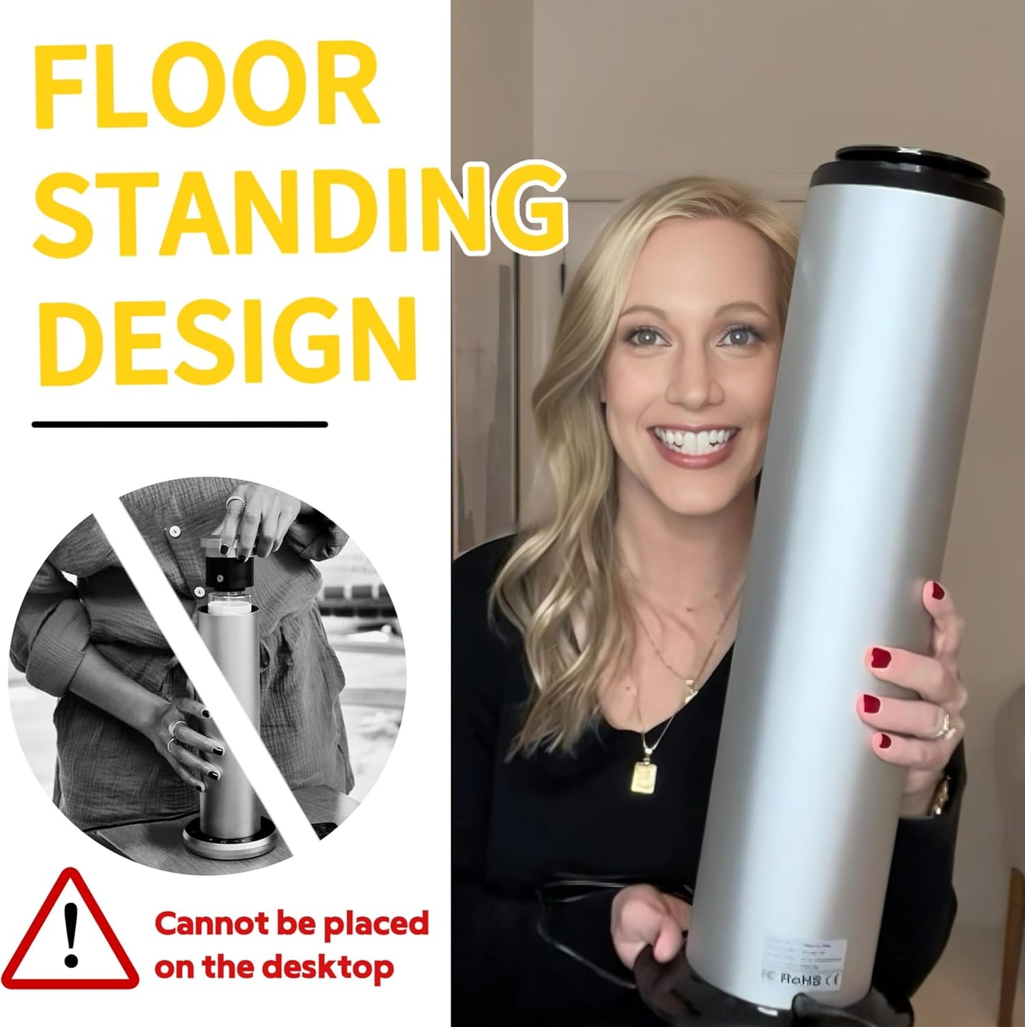 2800 sq.ft Floor Standing Waterless Diffuser, 600ml Scent Air Machine for Home Hotel Scent Diffuser Cold Air Essential Oil Diffuser for Large Room Office, APP and Remote Control