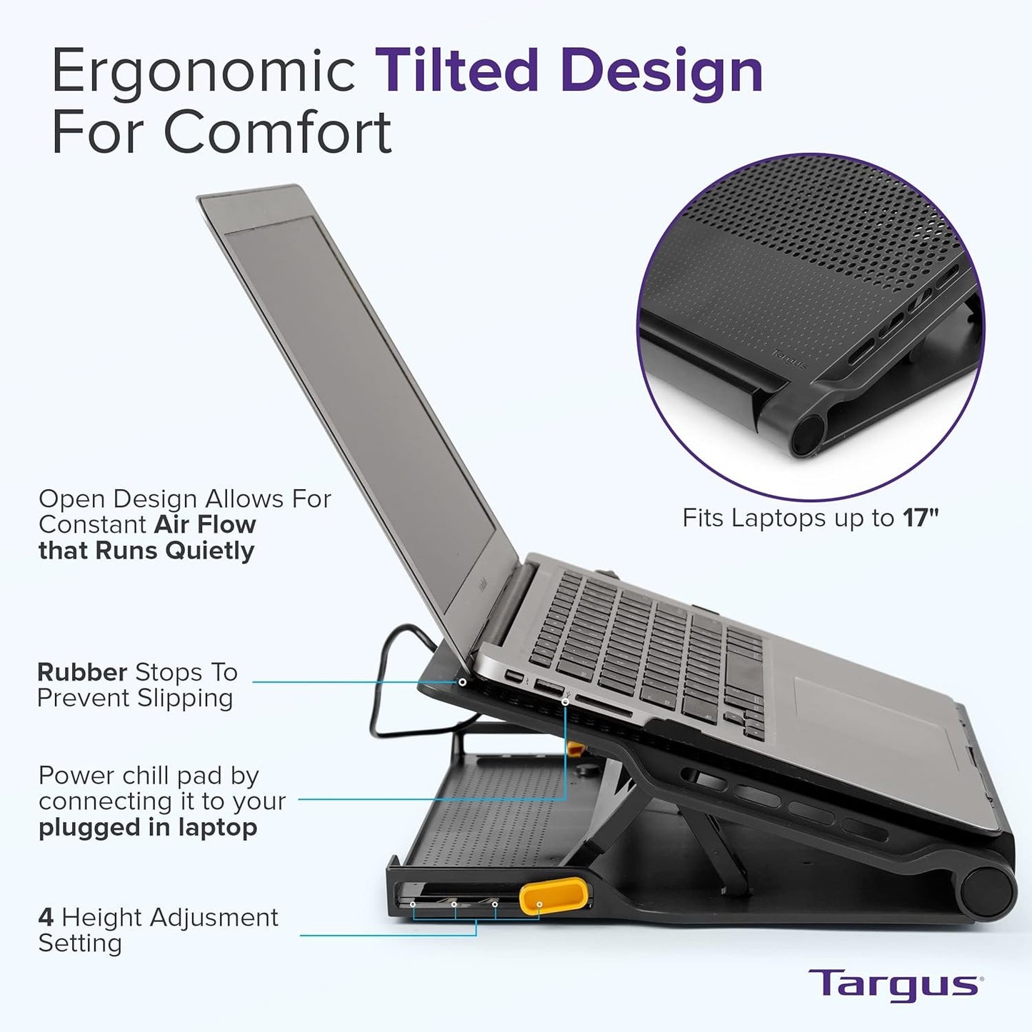 Targus Chill Mat with 4-Port Hub, 17 Inch Size