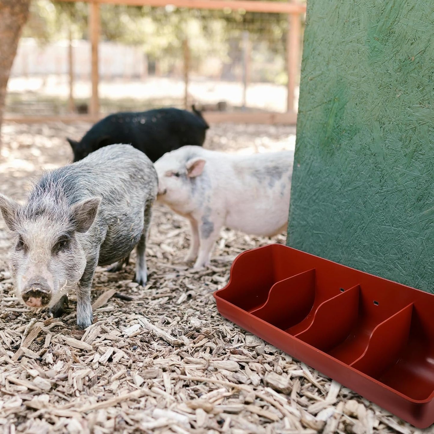 VANZACK Pig Feeding Trough Goat Toy Livestock Food Feeder Trough Horse Feed Storage Drinking Fountain Chicken Drinker Animal
