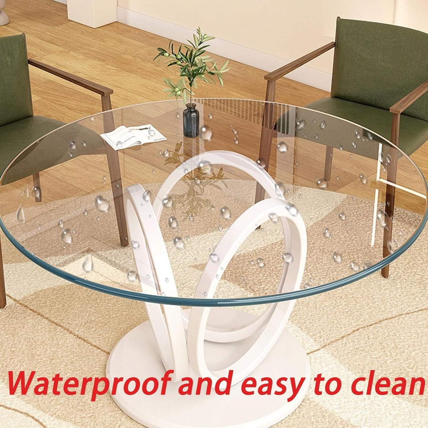 piano del tavolo da pranzo in vetro temperato.pian Tempered Glass Kitchen Table Top,Round Table Top Replacement,DIY Self-made Glass Table Tops For Coffee Tables, For Kithchen, Dining Room,(98CM(39INCH