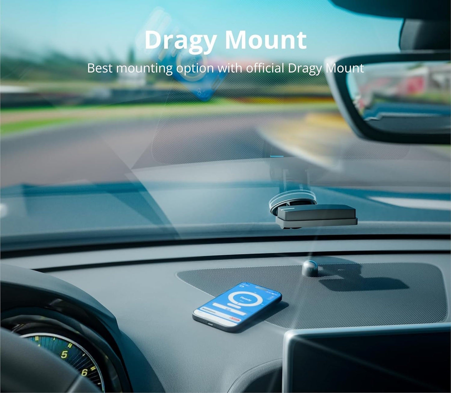 Official dragy Mount, Window Suction Cup Mount Compatible with dragy DRG69/70 Series GPS Based Performance Meter