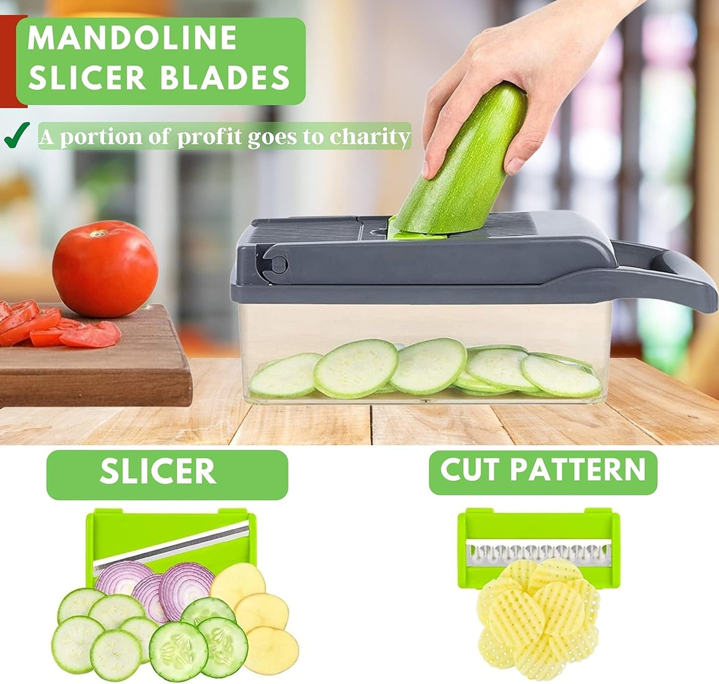 17-in-1 Vegetable Chopper for Effortless Meal Prep, AU Owned, Easy to Clean Safe Mandoline Slicer Food Chopper, Kitchen Tools & Gadgets, Vegetable Slicer Dicer Onion Veggie Chopper, 8 Sharp Blades