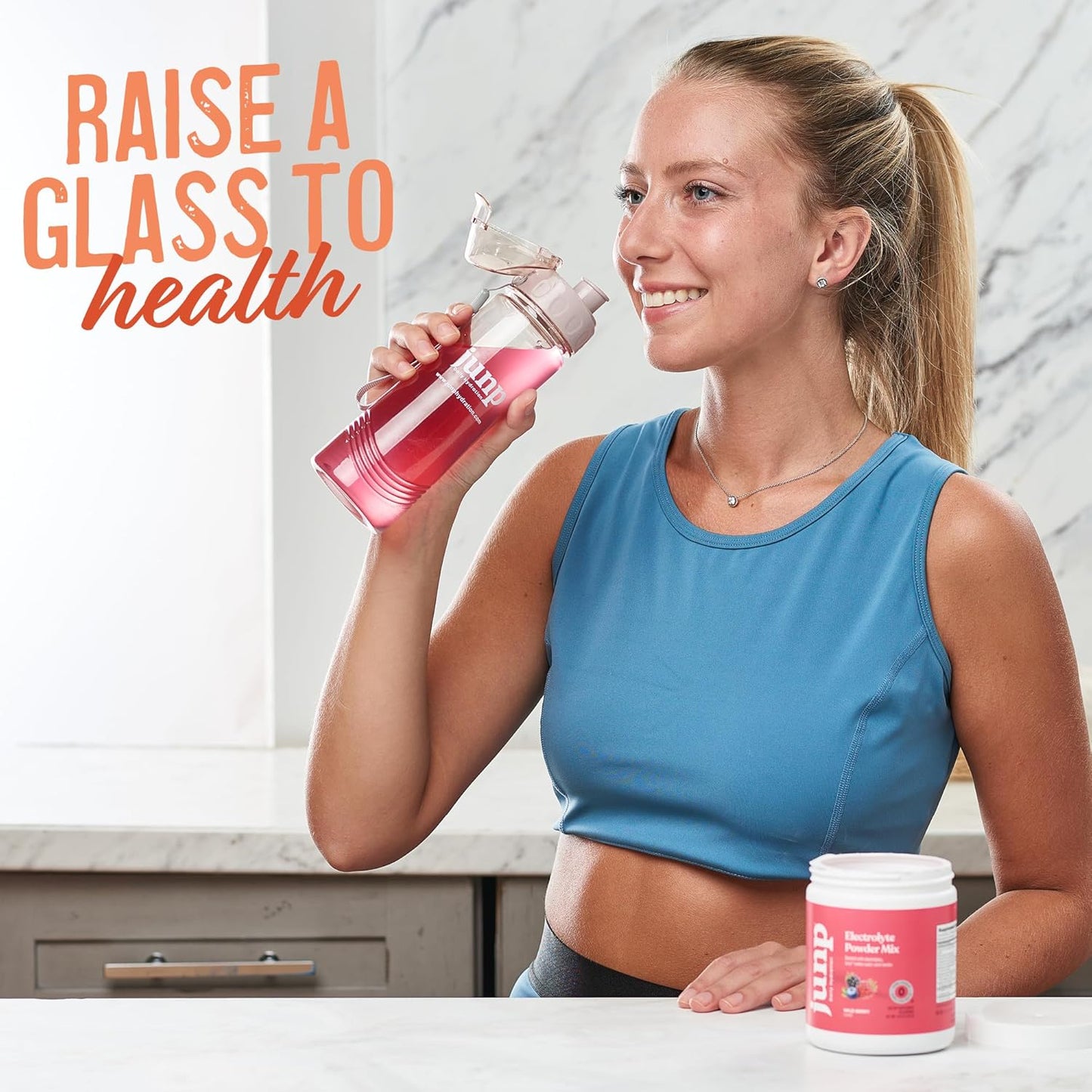 JUNP Hydration Electrolyte Powder, Electrolytes Drink Mix, Hydration Mix, Sugar Free, Gluten Free, 0 Calories, 0 Carbs, Keto Friendly, NON - GMO Kosher, 90 Servings. (Peach)