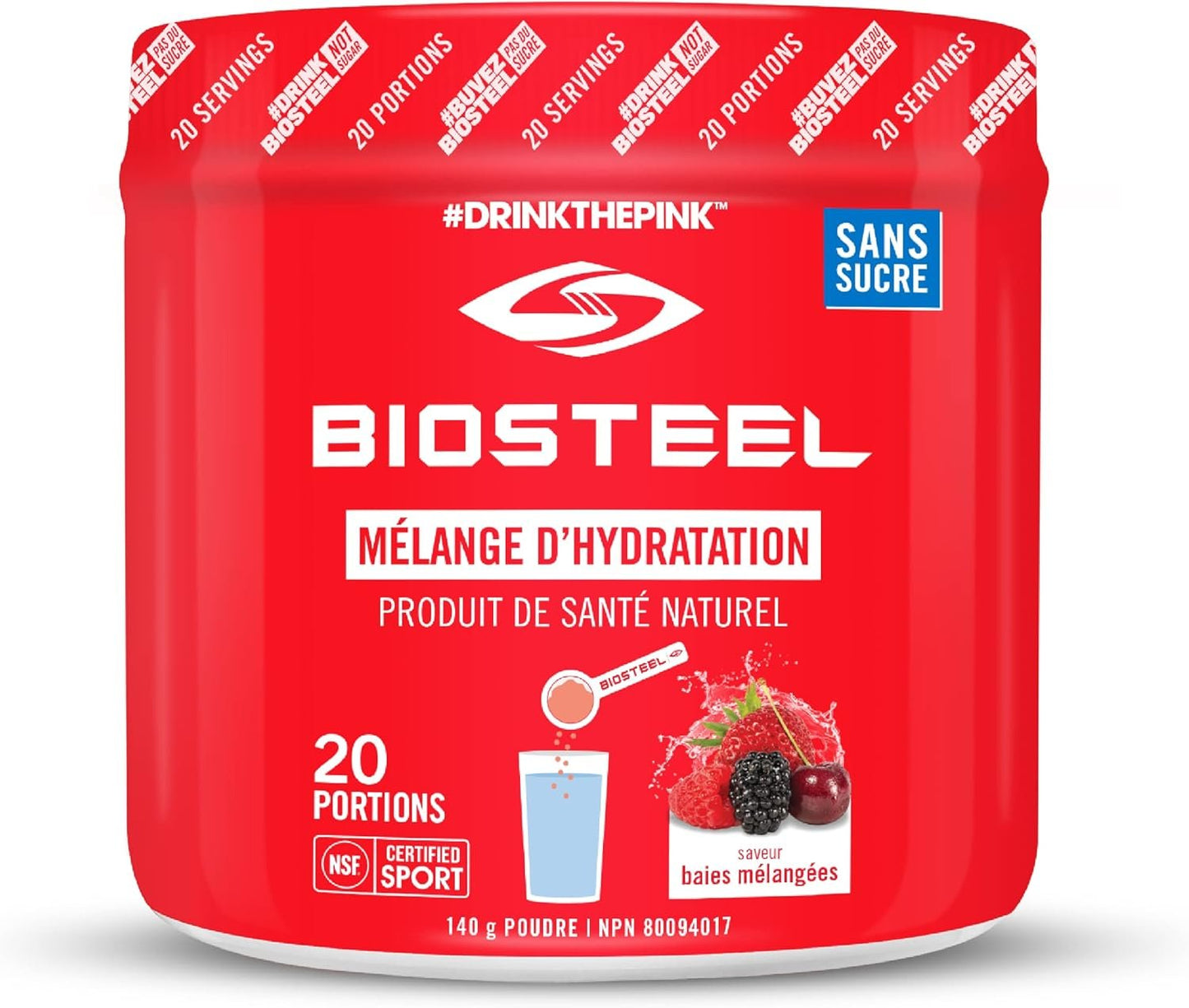 BioSteel Hydration Mix Mixed Berry + Lemon Lime Bundle (20 Servings each), Zero Sugar Hydration Drink Mixes