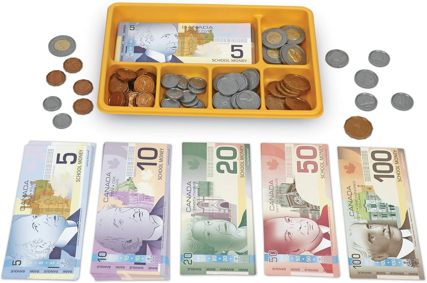 Learning Resources Canadian Currency-X-Change, Pretend Play Money for Kids, Develops Sorting and Money Skills, 211 Pieces, Ages 5+