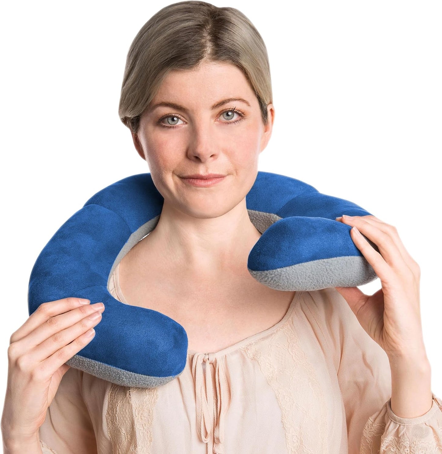 Travelon: Travel Comfort Neck Pillows, Cobalt/Gray, One Size, Deluxe Wrap N' Rest Pillow