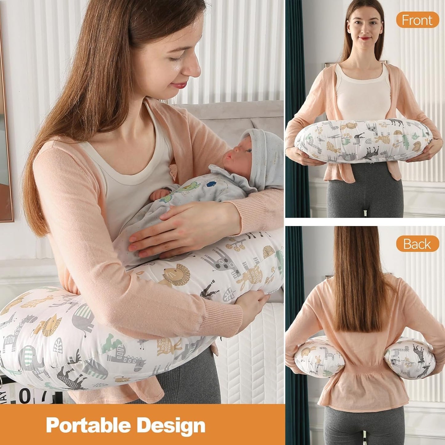 Pregnancy Pillow,Multifunctional Nursing Pillow Washable Breastfeeding Pillows (Type A)